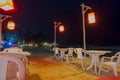 Openair Beach Restaurant Sea View at night Royalty Free Stock Photo